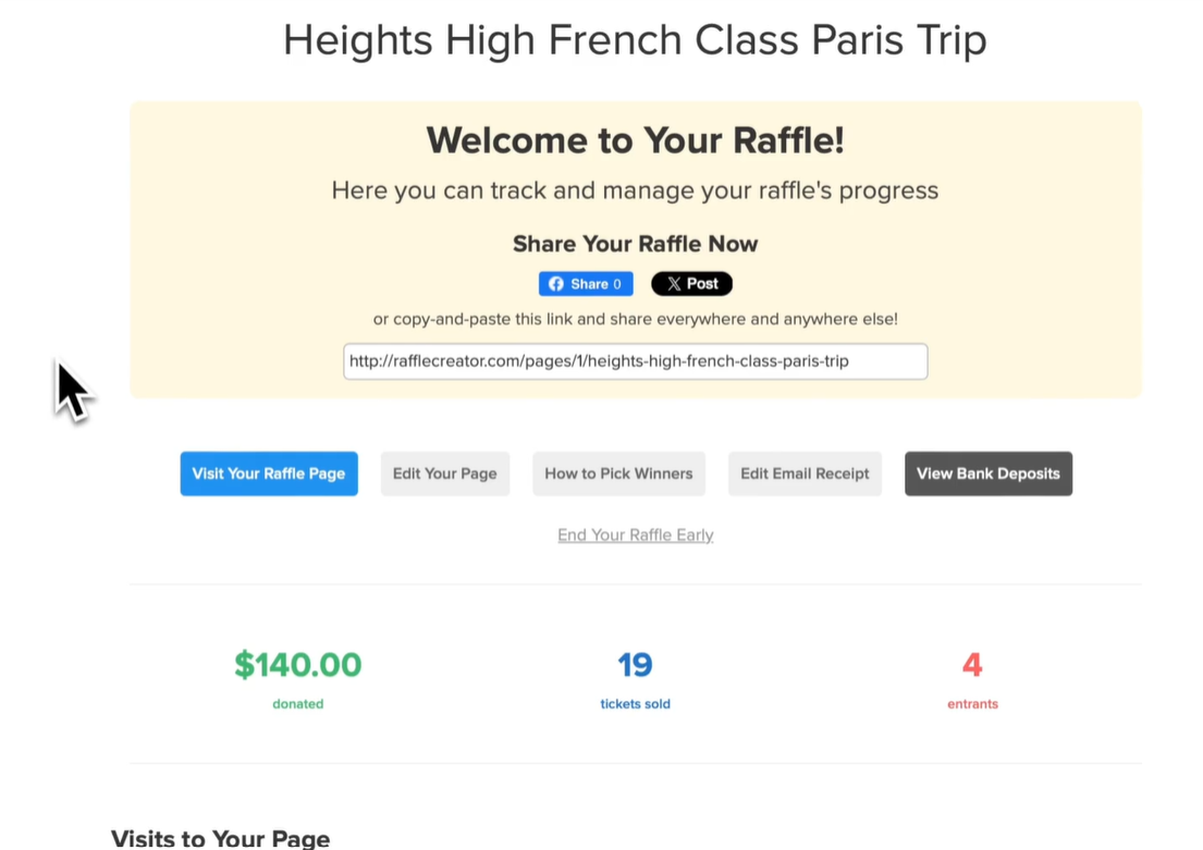 screenshot of Raffle Creator